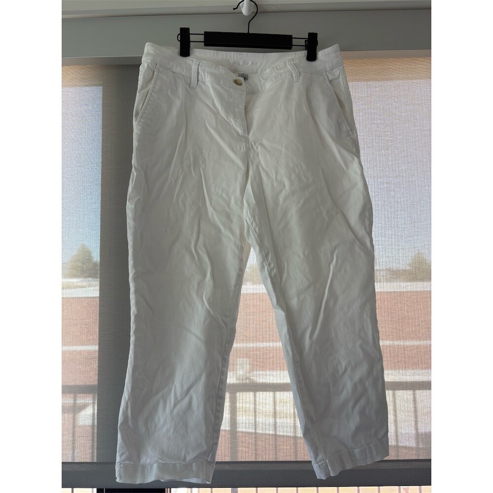 Tommy Bahama Pants Womens Size 12 White Capri Cropped Stretch Pockets